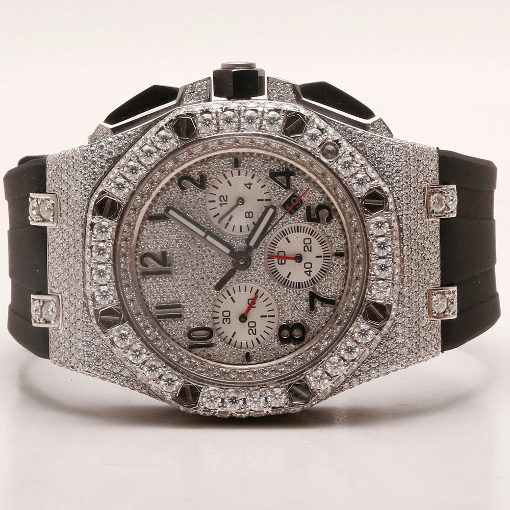 Half Iced Out Moissanite Diamond Watch Automatic Handmade Watch Swiss Watch Movement Automatic Watch For Man